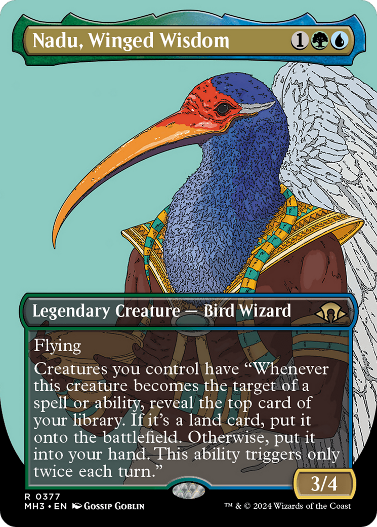 Nadu, Winged Wisdom (Borderless) [Modern Horizons 3] | Mindsight Gaming