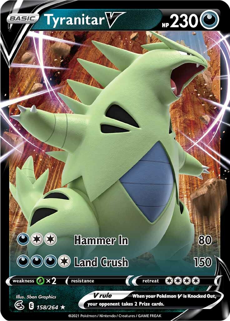 Tyranitar V (158/264) [Sword & Shield: Fusion Strike] | Mindsight Gaming