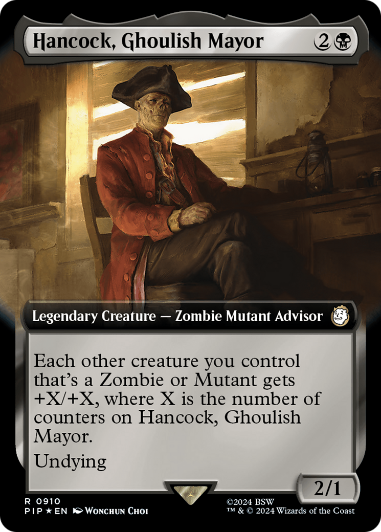 Hancock, Ghoulish Mayor (Extended Art) (Surge Foil) [Fallout] | Mindsight Gaming