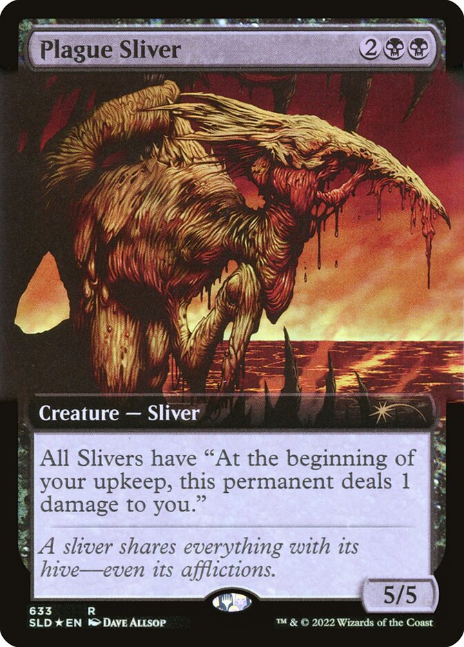 Plague Sliver (Extended Art) (Step-and-Compleat Foil) [Secret Lair Drop Promos] | Mindsight Gaming