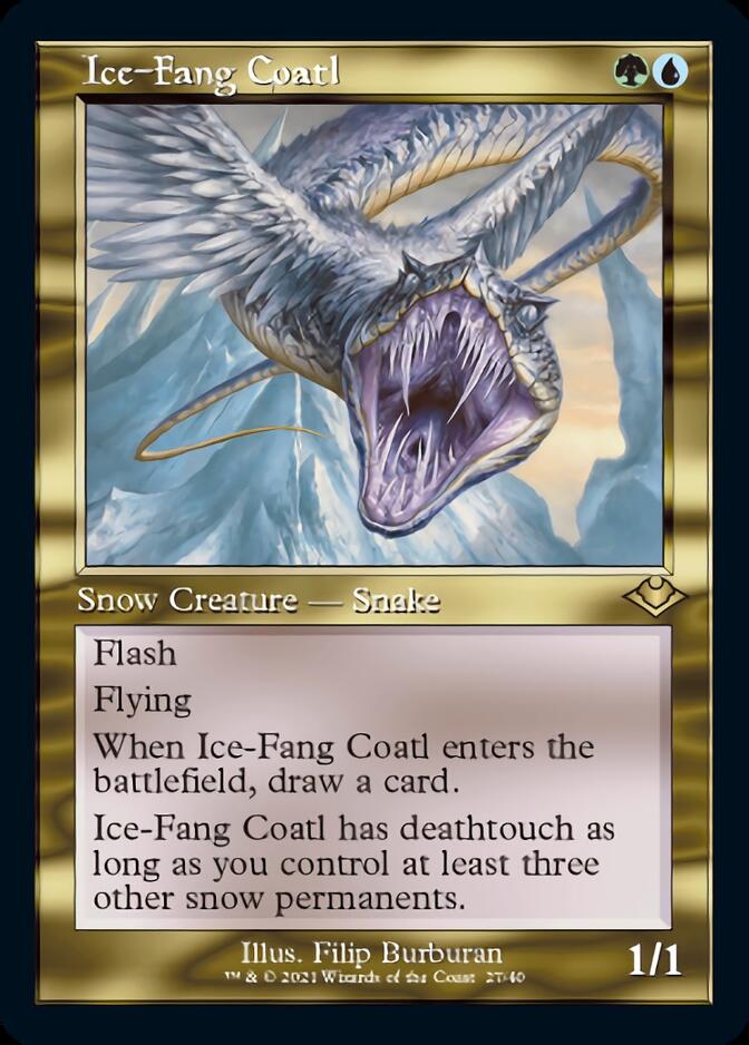 Ice-Fang Coatl (Retro Foil Etched) [Modern Horizons] | Mindsight Gaming