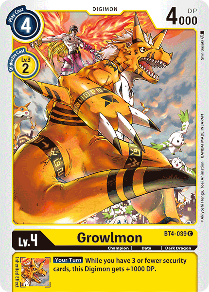 Growlmon [BT4-039] [Great Legend] | Mindsight Gaming