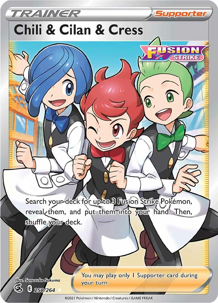 Chili & Cilan & Cress (258/264) [Sword & Shield: Fusion Strike] | Mindsight Gaming