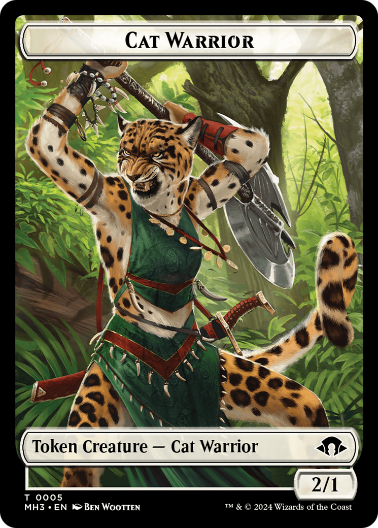 Cat Warrior // Energy Reserve Double-Sided Token [Modern Horizons 3 Tokens] | Mindsight Gaming