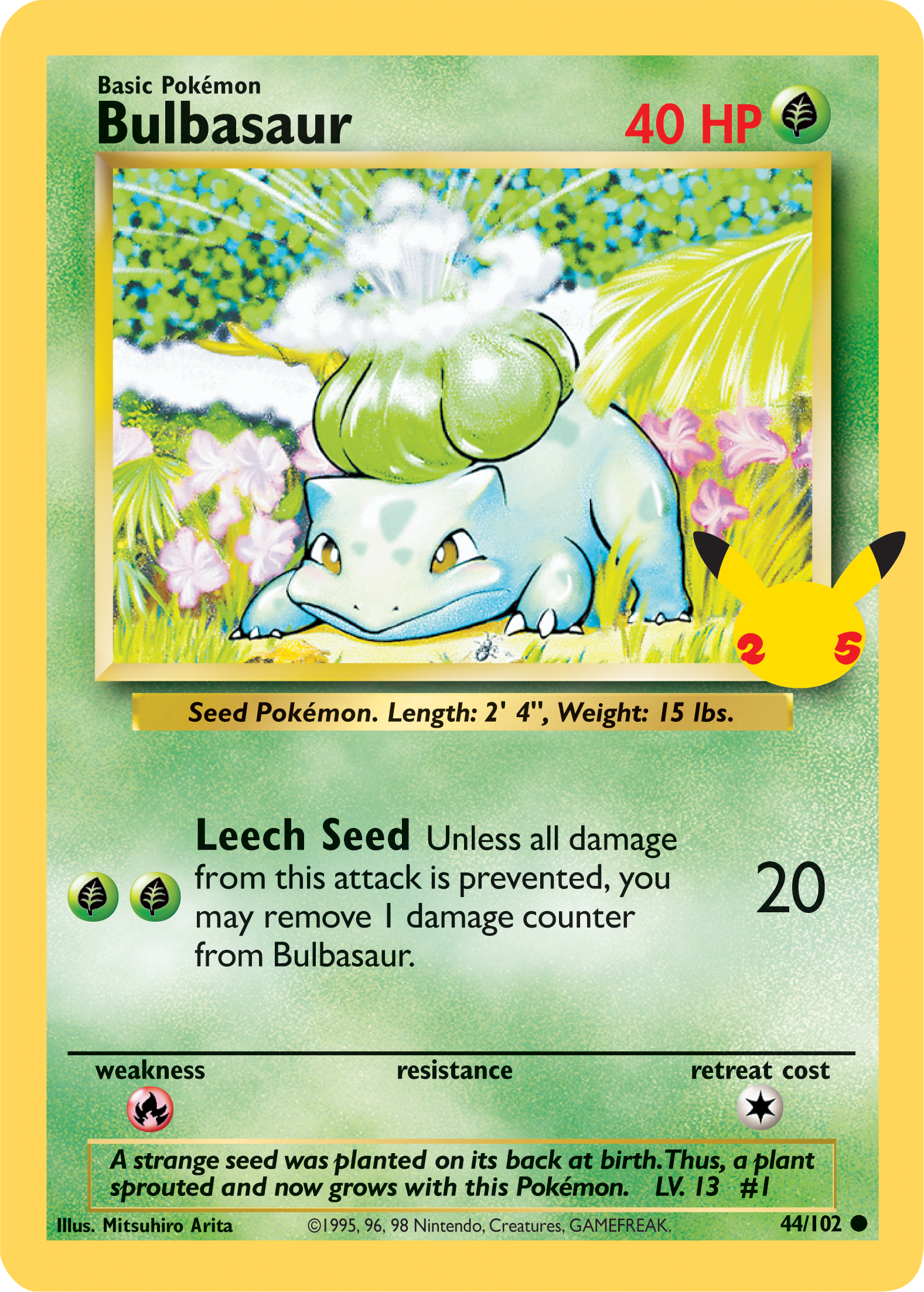 Bulbasaur (44/102) (Jumbo Card) [First Partner Pack] | Mindsight Gaming