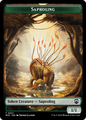 Tarmogoyf (Ripple Foil) // Saproling Double-Sided Token [Modern Horizons 3 Commander Tokens] | Mindsight Gaming