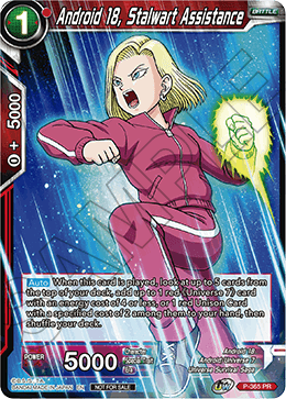 Android 18, Stalwart Assistance (Unison Warrior Series Boost Tournament Pack Vol. 7) (P-365) [Tournament Promotion Cards] | Mindsight Gaming