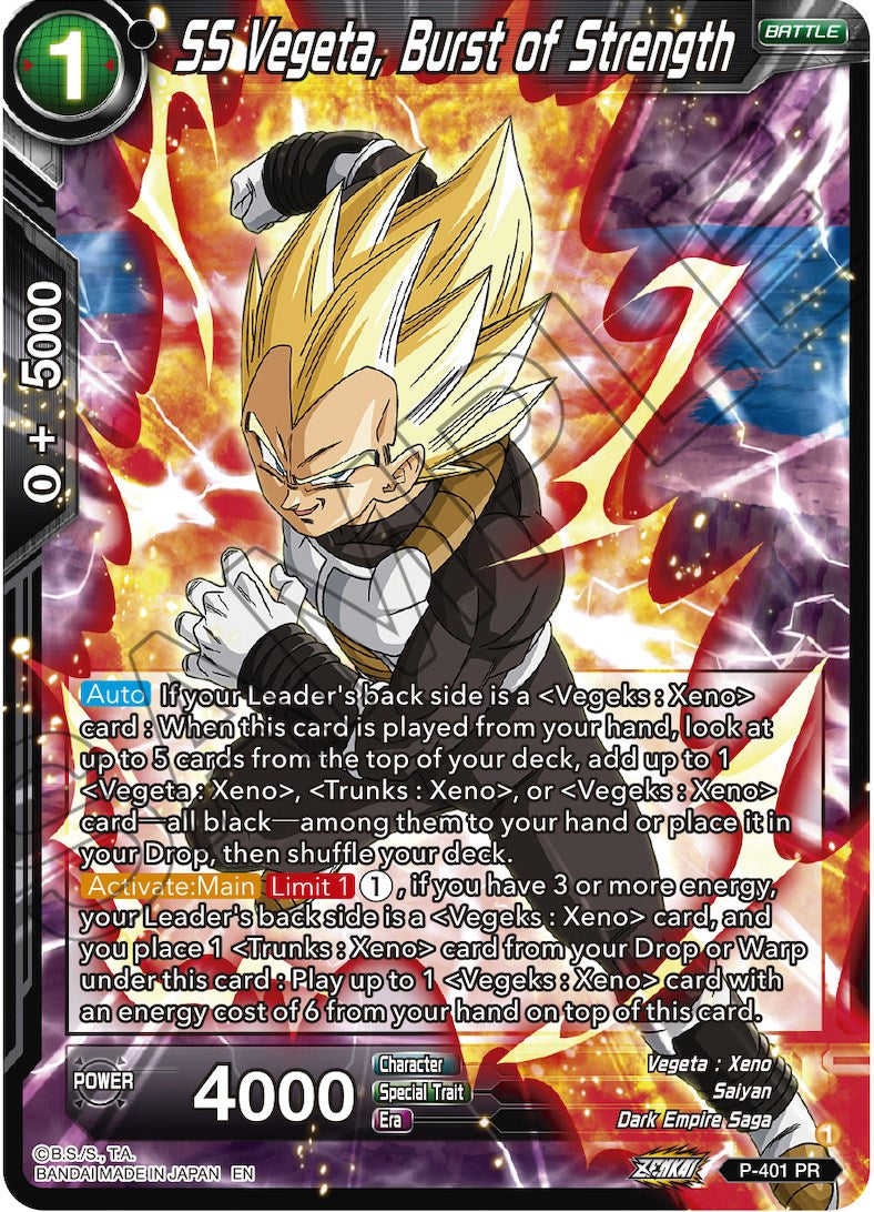 SS Vegeta, Burst of Strength (P-401) [Promotion Cards] | Mindsight Gaming