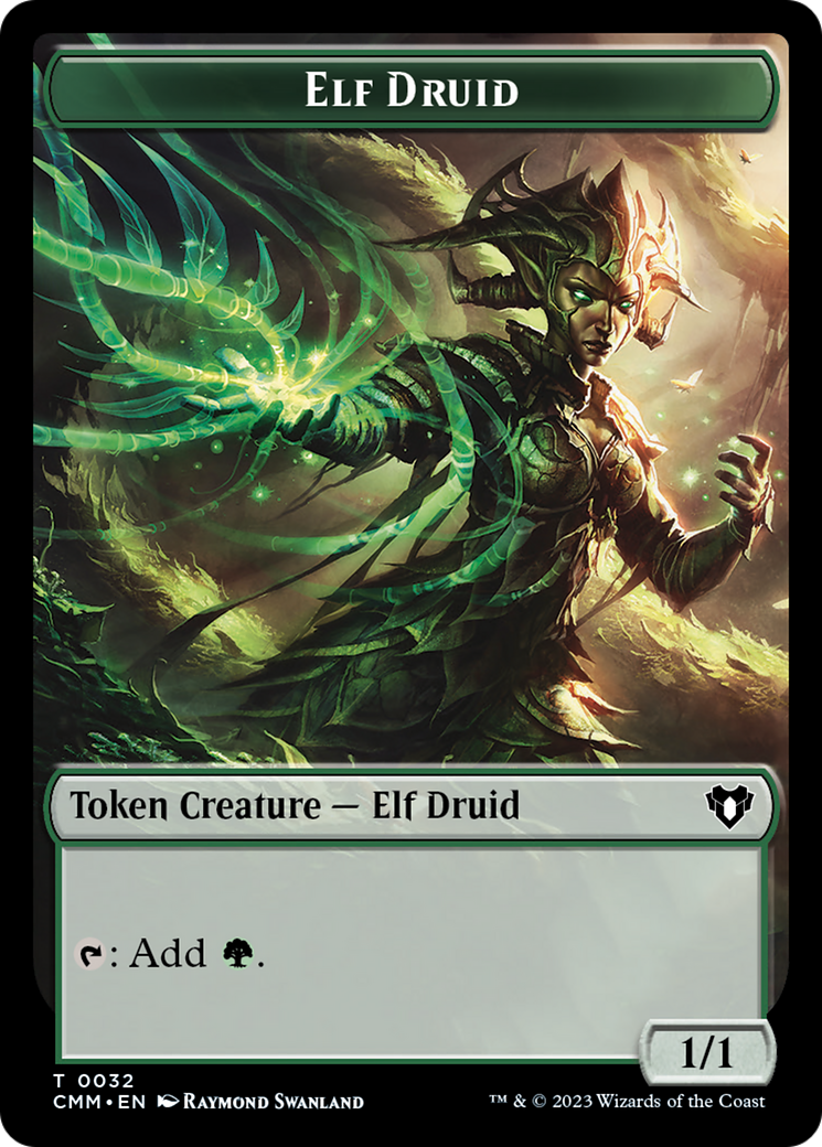 Elemental (0024) // Elf Druid Double-Sided Token [Commander Masters Tokens] | Mindsight Gaming