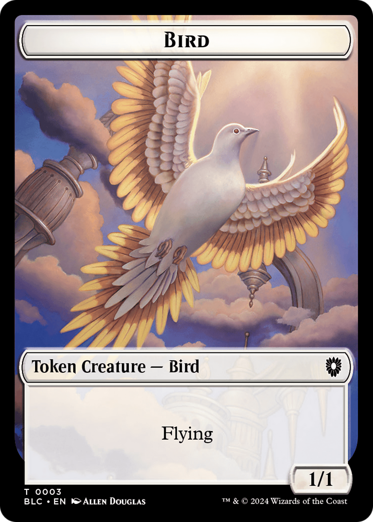 Storm Crow // Bird (003) Double-Sided Token [Bloomburrow Commander Tokens] | Mindsight Gaming