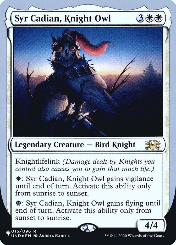 Syr Cadian, Knight Owl (Unfinity Foil Edition) [The List] | Mindsight Gaming