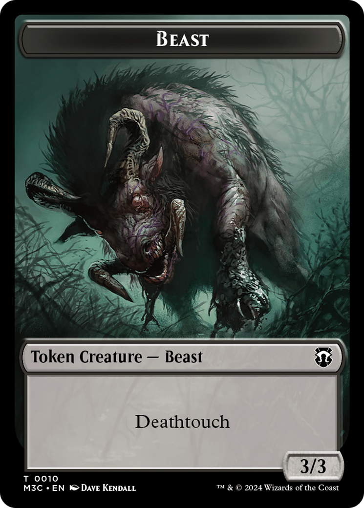 Beast (0010) (Ripple Foil) // Shapeshifter (0008) Double-Sided Token [Modern Horizons 3 Commander Tokens] | Mindsight Gaming