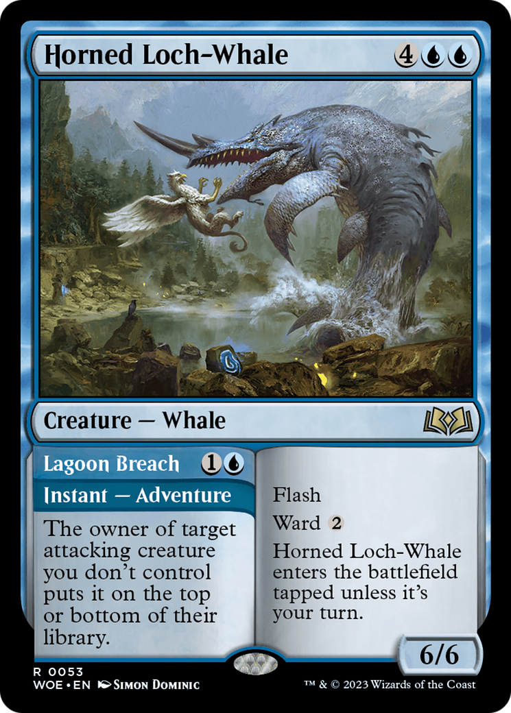 Horned Loch-Whale // Lagoon Breach [Wilds of Eldraine] | Mindsight Gaming