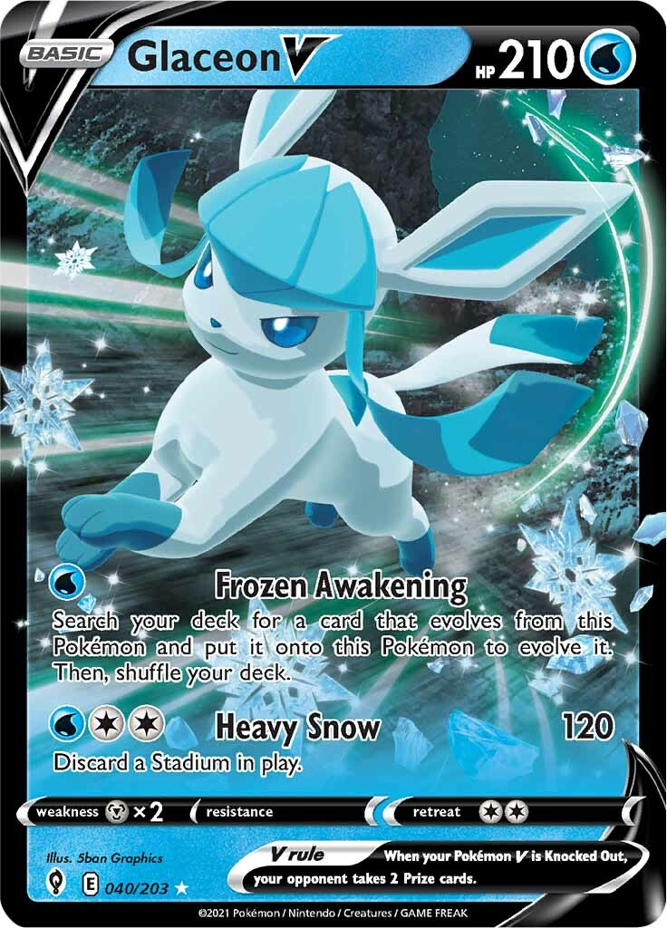 Glaceon V (040/203) [Sword & Shield: Evolving Skies] | Mindsight Gaming