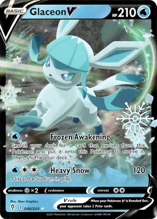 Glaceon V (040/203) (Holiday Calendar) [Sword & Shield: Evolving Skies] | Mindsight Gaming