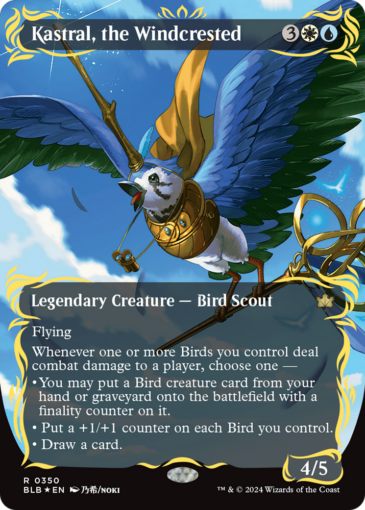 Kastral, the Windcrested (Borderless) (Raised Foil) [Bloomburrow] | Mindsight Gaming