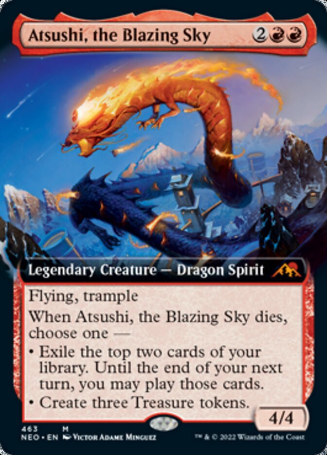 Atsushi, the Blazing Sky (Extended Art) [Kamigawa: Neon Dynasty] | Mindsight Gaming