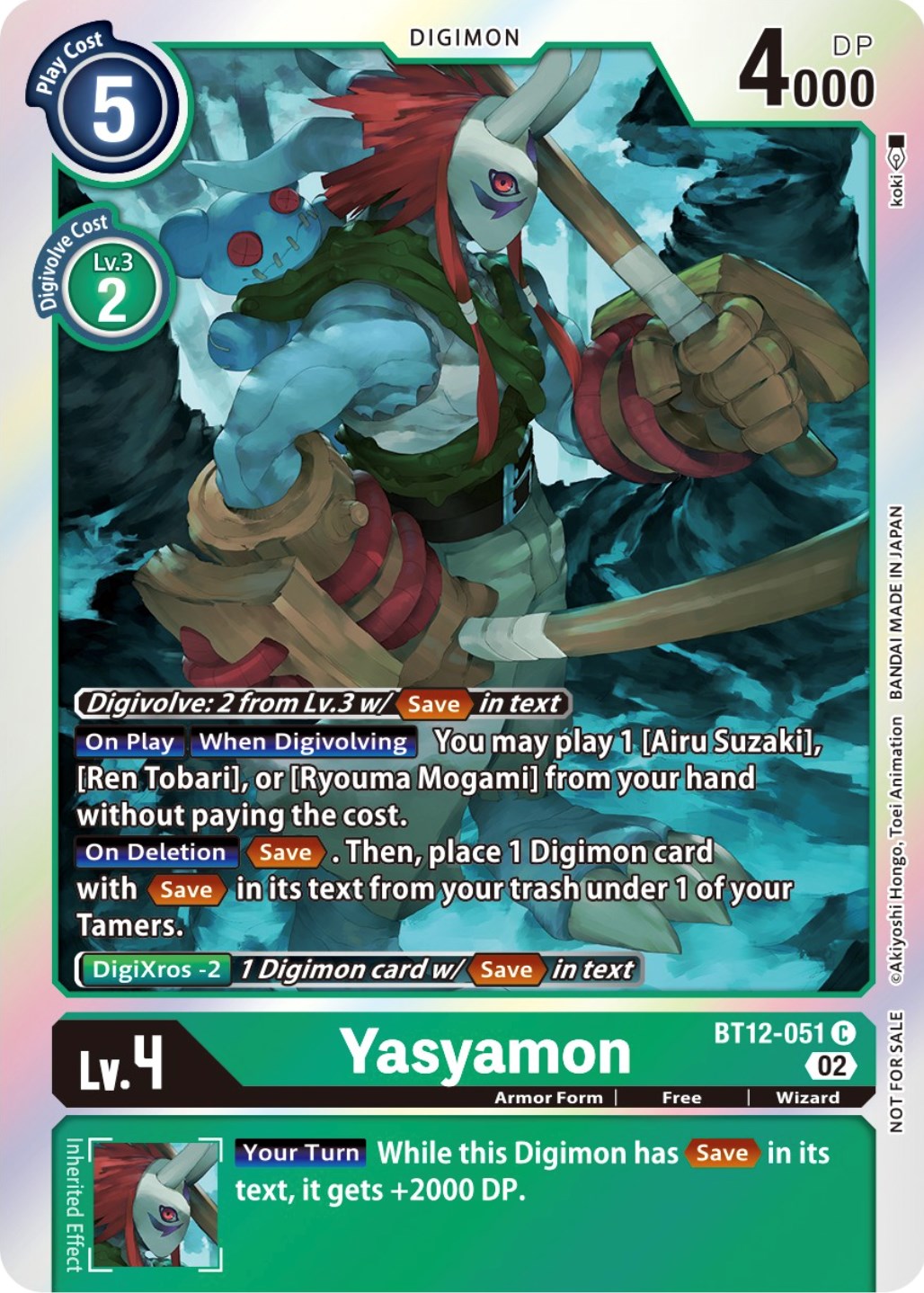 Yasyamon [BT12-051] (Box Topper) [Across Time] | Mindsight Gaming