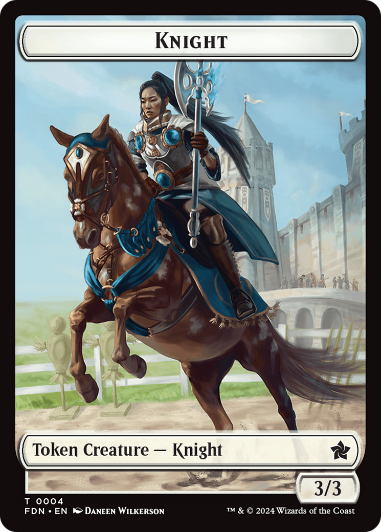 Human // Knight Double-Sided Token [Foundations Tokens] | Mindsight Gaming