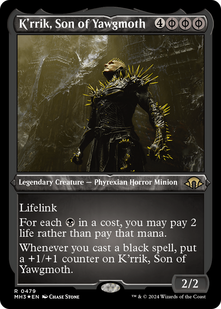 K'rrik, Son of Yawgmoth (Foil Etched) [Modern Horizons 3] | Mindsight Gaming