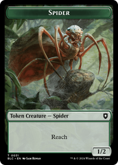 Spider // Blood Double-Sided Token [Bloomburrow Commander Tokens] | Mindsight Gaming