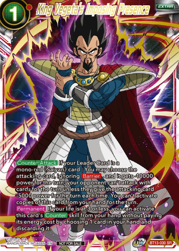 King Vegeta's Imposing Presence (Top 4) (BT13-030) [Tournament Promotion Cards] | Mindsight Gaming