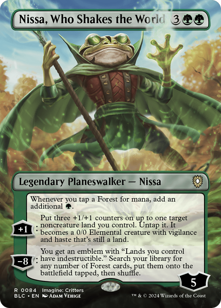 Nissa, Who Shakes the World (Borderless) [Bloomburrow Commander] | Mindsight Gaming