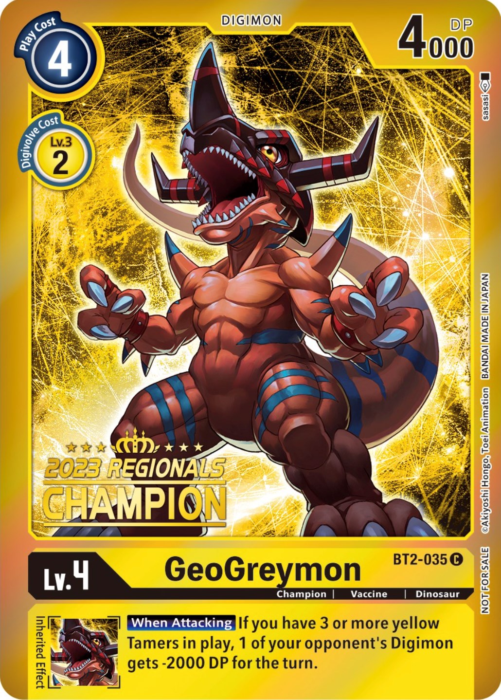 GeoGreymon [BT2-035] (2023 Regionals Champion) [Release Special Booster Promos] | Mindsight Gaming