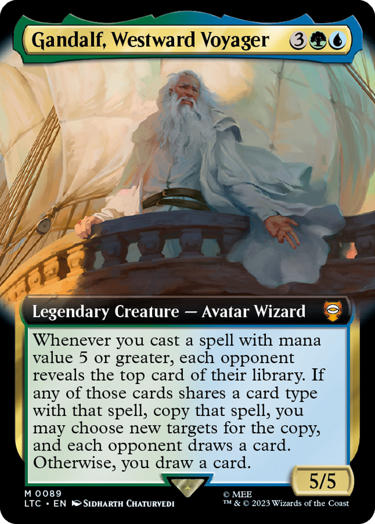 Gandalf, Westward Voyager (Extended Art) [The Lord of the Rings: Tales of Middle-Earth Commander] | Mindsight Gaming