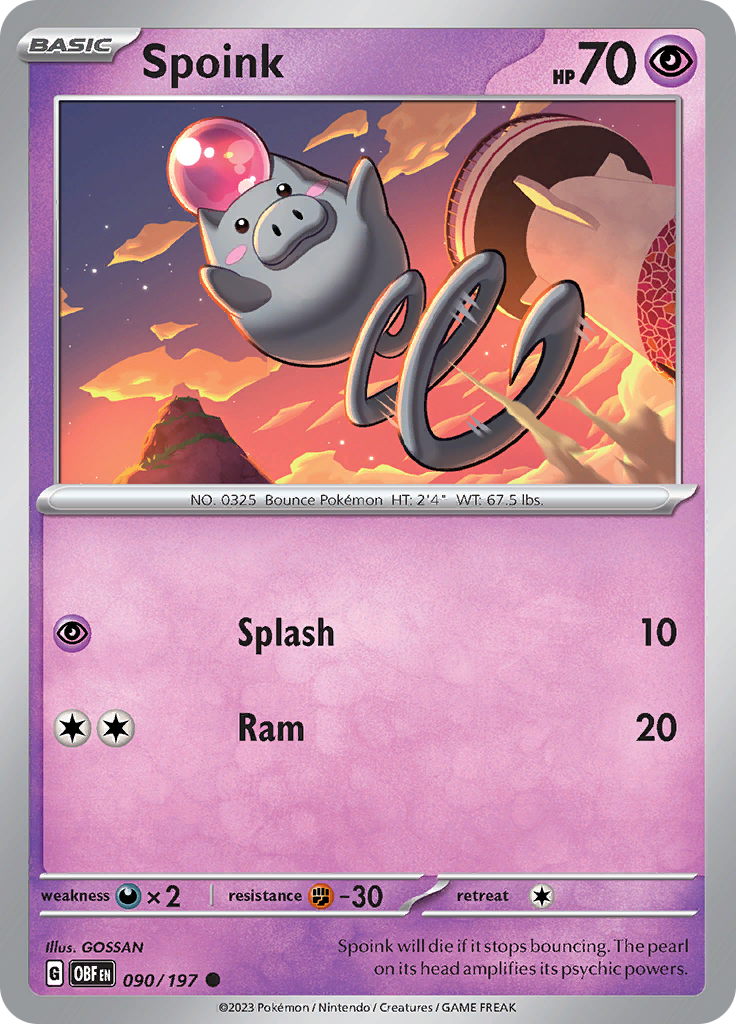 Spoink (090/197) [Scarlet & Violet: Obsidian Flames] | Mindsight Gaming