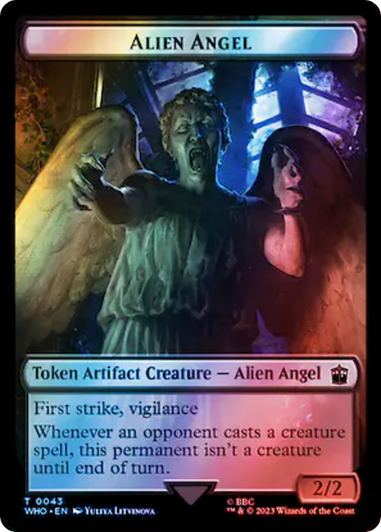 Alien Angel // Treasure (0063) Double-Sided Token (Surge Foil) [Doctor Who Tokens] | Mindsight Gaming