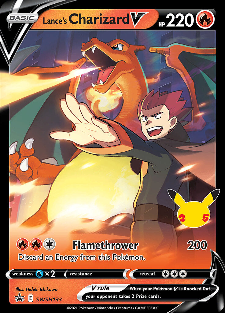 Lance's Charizard V (SWSH133) (Celebrations) [Sword & Shield: Black Star Promos] | Mindsight Gaming