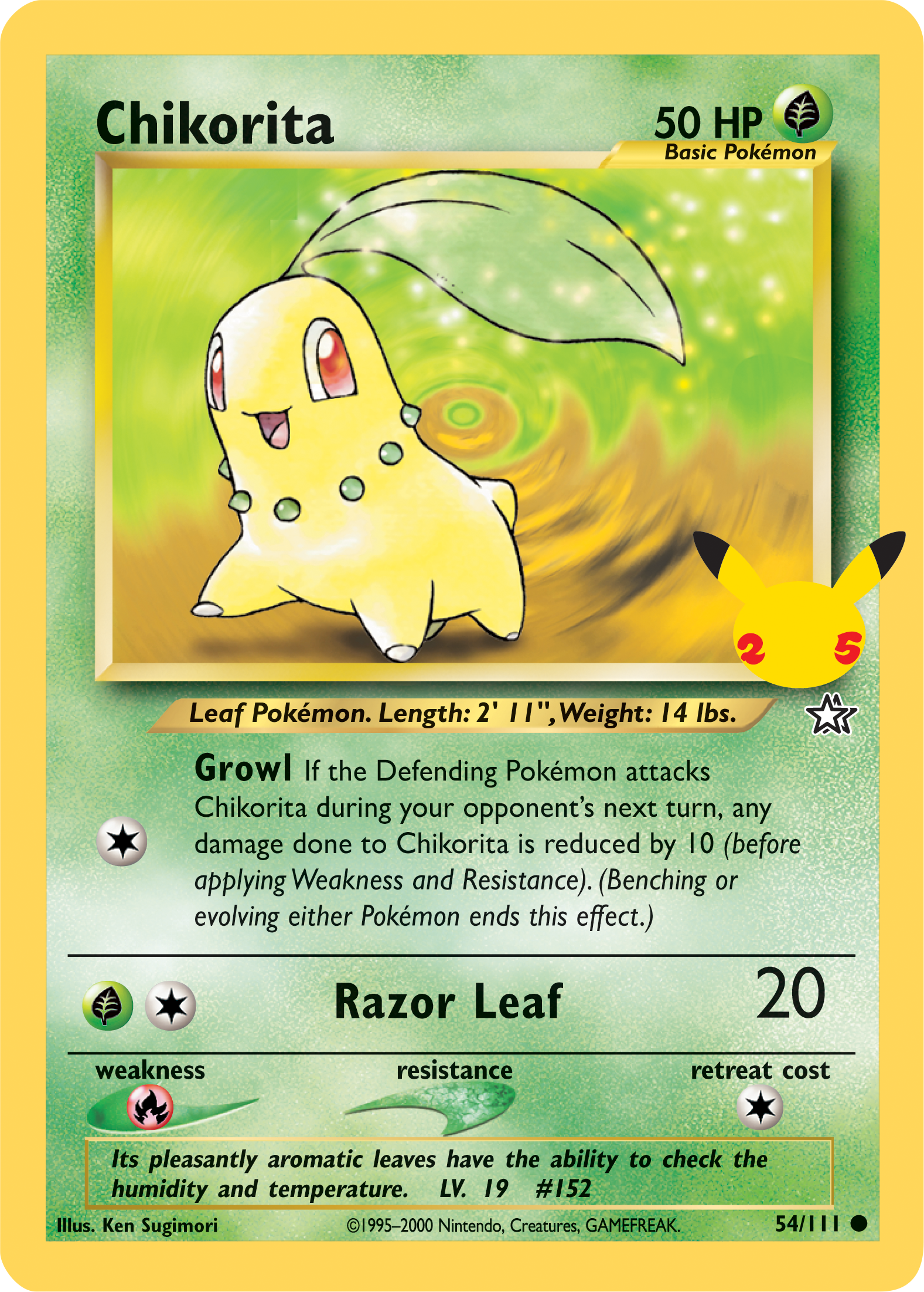 Chikorita (54/111) (Jumbo Card) [First Partner Pack] | Mindsight Gaming