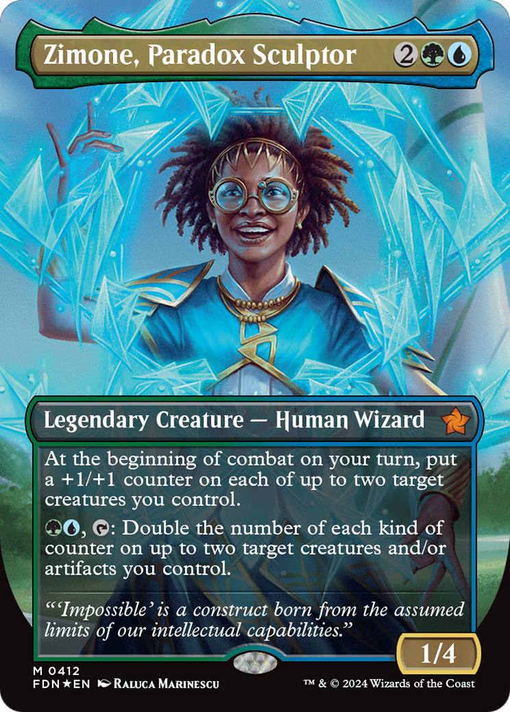 Zimone, Paradox Sculptor (Borderless) (Mana Foil) [Foundations] | Mindsight Gaming