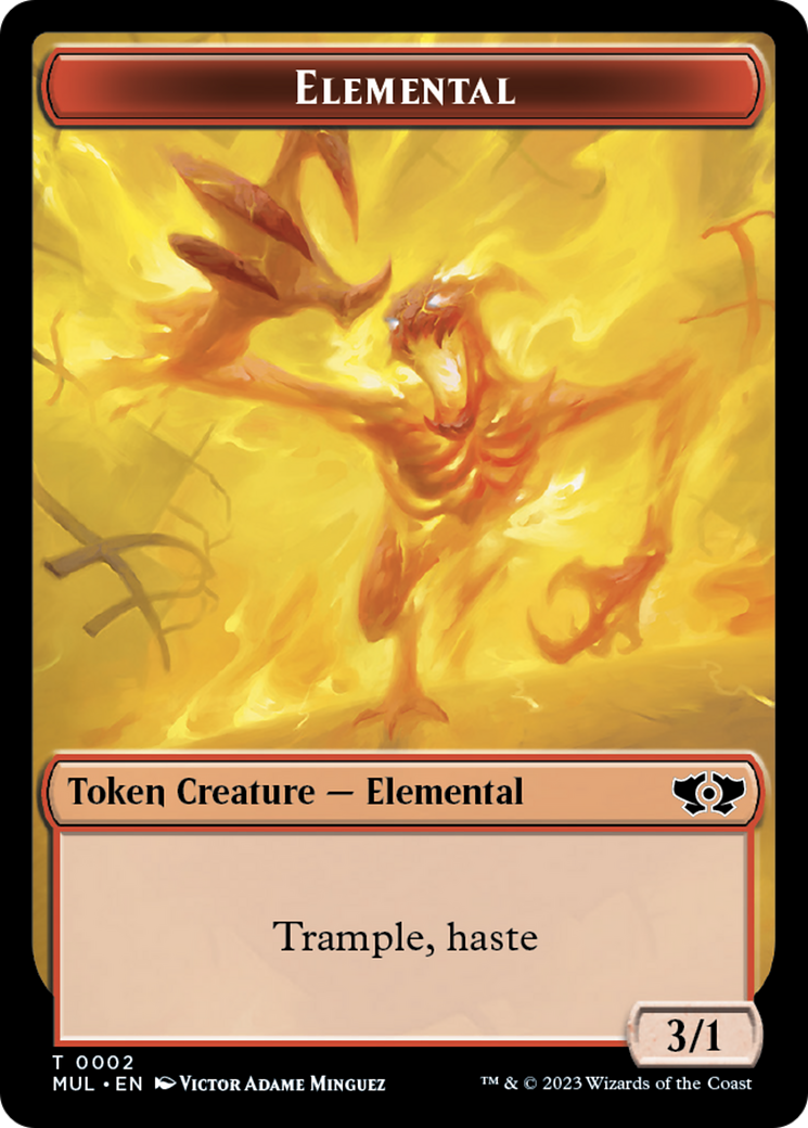 Elemental (2) // Teferi Akosa of Zhalfir Emblem Double-Sided Token [March of the Machine Tokens] | Mindsight Gaming