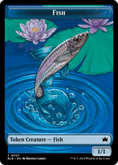 Fish // Iridescent Vinelasher Double-Sided Token [Bloomburrow Tokens] | Mindsight Gaming