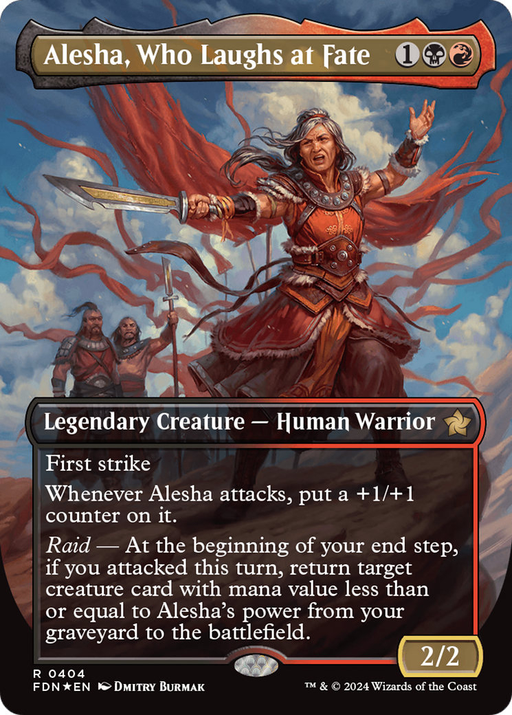 Alesha, Who Laughs at Fate (Borderless) (Mana Foil) [Foundations] | Mindsight Gaming