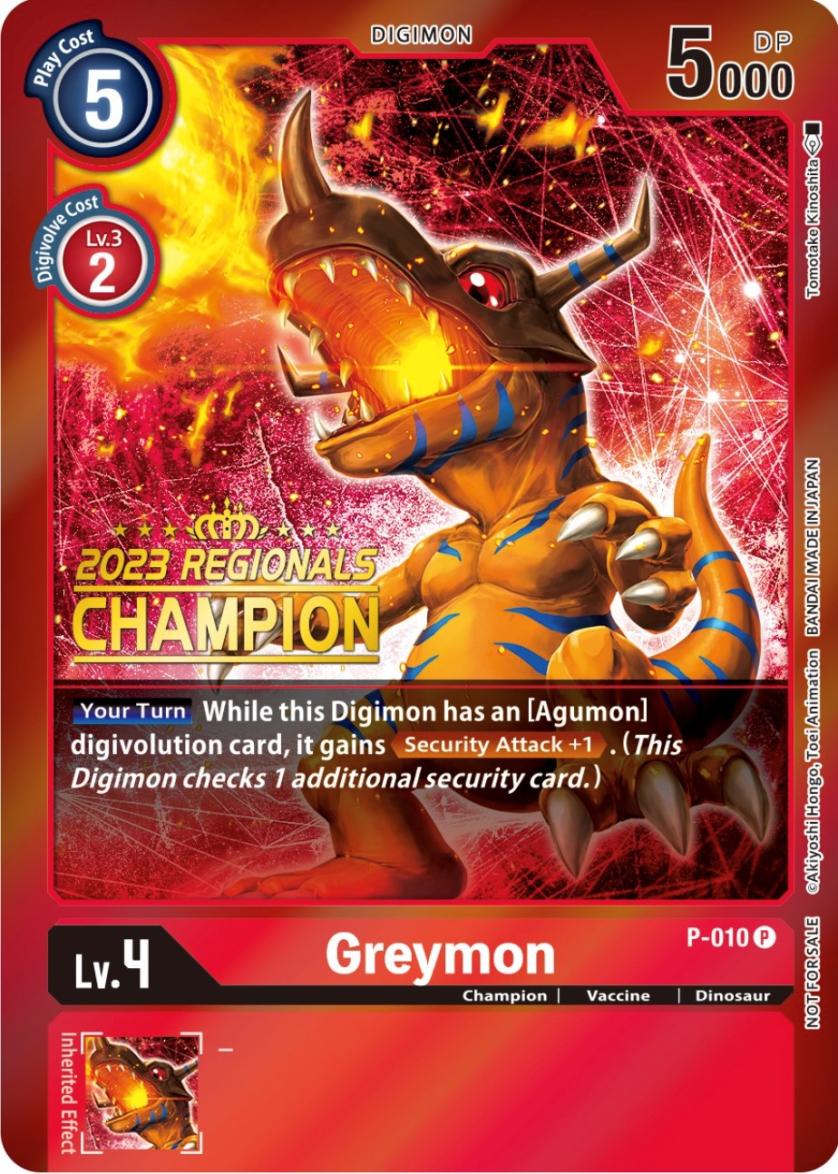 Greymon [P-010] (2023 Regionals Champion) [Promotional Cards] | Mindsight Gaming