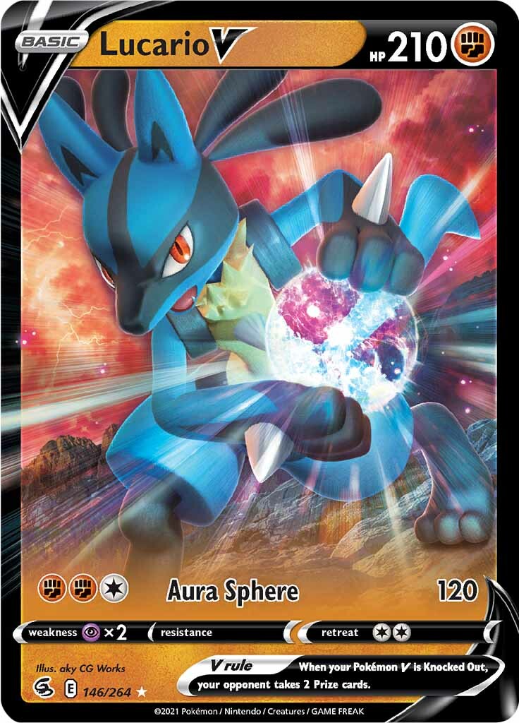 Lucario V (146/264) (Jumbo Card) [Sword & Shield: Fusion Strike] | Mindsight Gaming