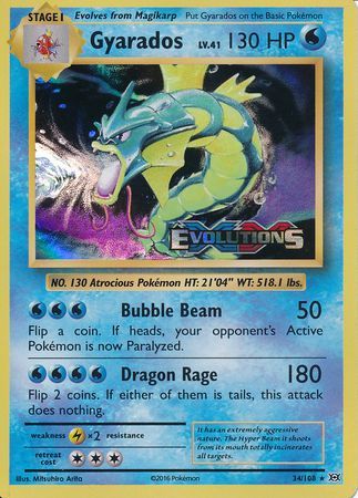 Gyarados (34/108) (XY Evolutions Prerelease) [XY: Black Star Promos] | Mindsight Gaming