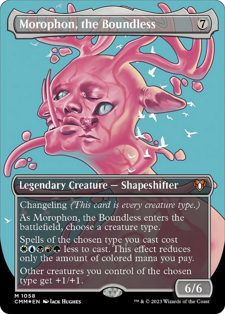 Morophon, the Boundless (Borderless Textured Foil Frame Break) [Commander Masters] | Mindsight Gaming