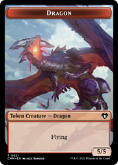 Saproling // Dragon (0021) Double-Sided Token [Commander Masters Tokens] | Mindsight Gaming