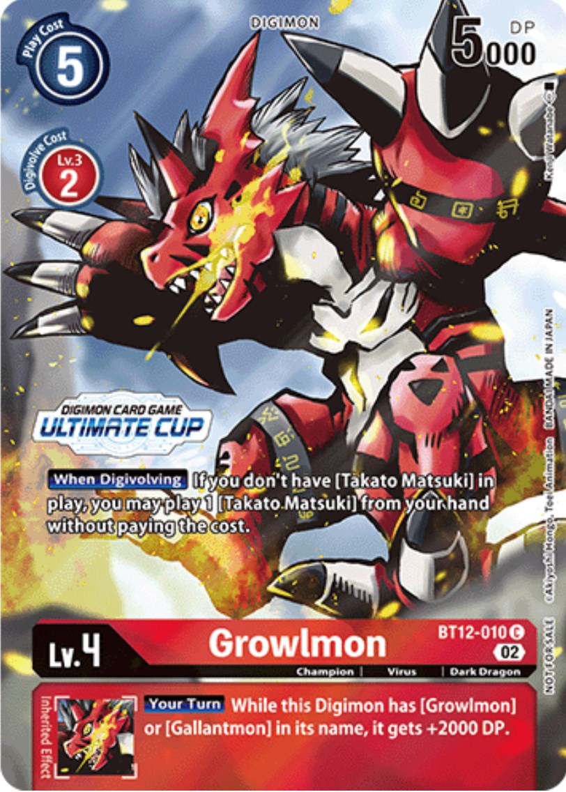 Growlmon [BT12-010] (Ultimate Cup) [Across Time Promos] | Mindsight Gaming