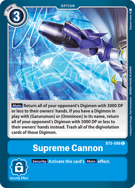 Supreme Cannon [BT5-096] [Battle of Omni] | Mindsight Gaming