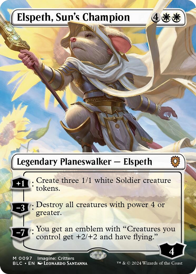 Elspeth, Sun's Champion (Borderless) [Bloomburrow Commander] | Mindsight Gaming