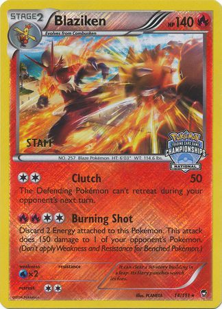 Blaziken (14/111) (Staff National Championship Promo) [XY: Furious Fists] | Mindsight Gaming