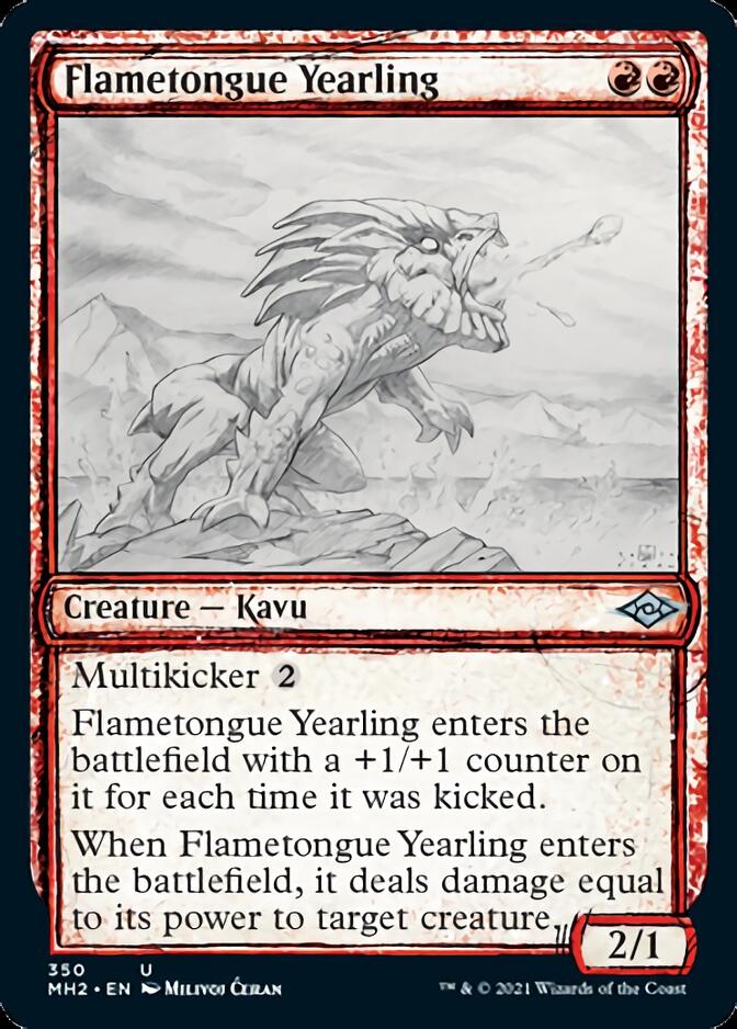 Flametongue Yearling (Sketch) [Modern Horizons 2] | Mindsight Gaming