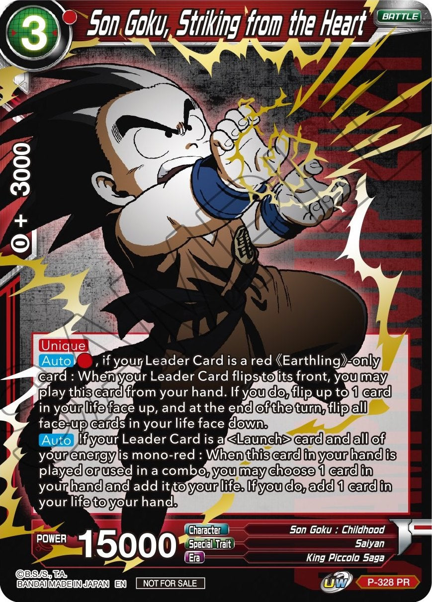 Son Goku, Striking from the Heart (Gold Stamped) (P-328) [Tournament Promotion Cards] | Mindsight Gaming