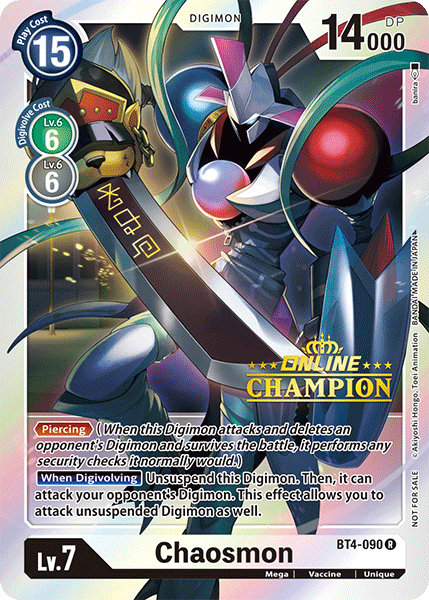 Chaosmon [BT4-090] (Online Champion) [Great Legend Promos] | Mindsight Gaming