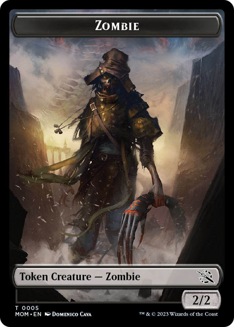 Monk // Zombie Double-Sided Token [March of the Machine Tokens] | Mindsight Gaming